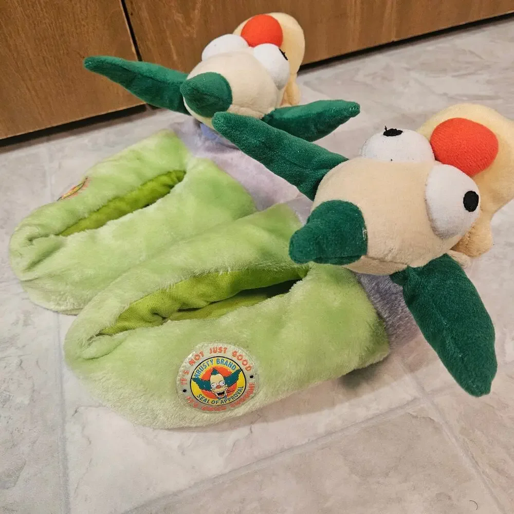 Krusty Clown Plush Slippers Simpsons Men XL 11-12 House Shoes Krusty Brand